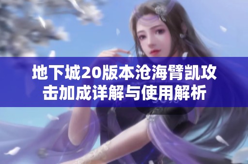 地下城20版本沧海臂凯攻击加成详解与使用解析