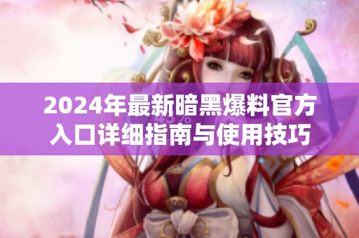 2024年最新暗黑爆料官方入口详细指南与使用技巧
