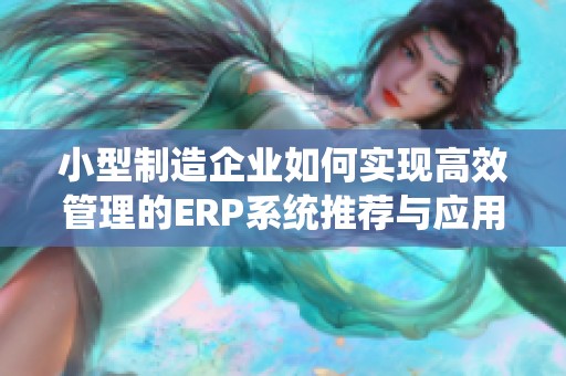 小型制造企业如何实现高效管理的ERP系统推荐与应用分析
