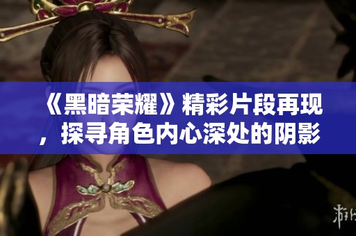 《黑暗荣耀》精彩片段再现，探寻角色内心深处的阴影与荣耀