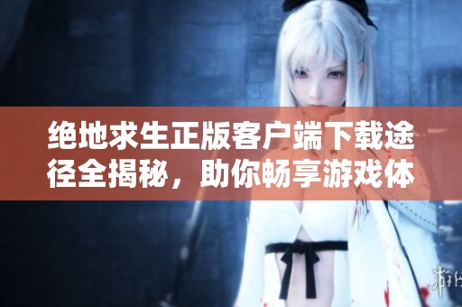 绝地求生正版客户端下载途径全揭秘，助你畅享游戏体验
