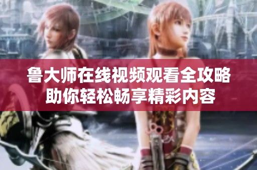 鲁大师在线视频观看全攻略 助你轻松畅享精彩内容