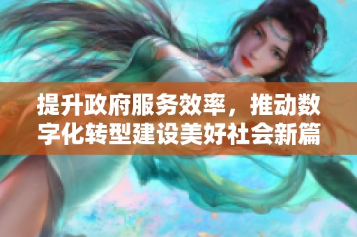 提升政府服务效率，推动数字化转型建设美好社会新篇章