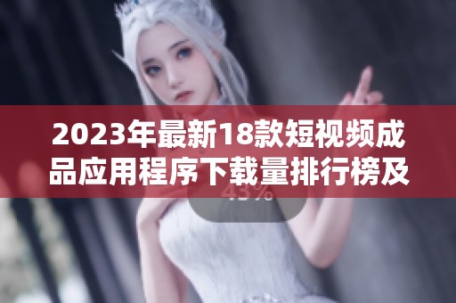 2023年最新18款短视频成品应用程序下载量排行榜及用户评价分析