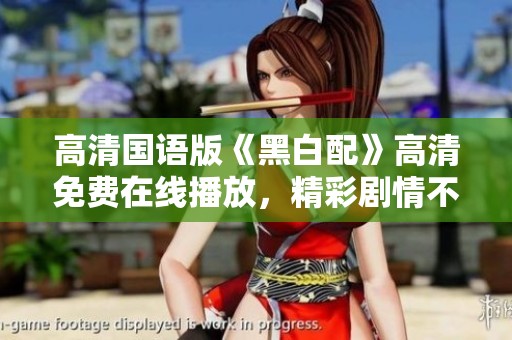 高清国语版《黑白配》高清免费在线播放，精彩剧情不容错过