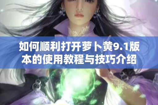 如何顺利打开萝卜黄9.1版本的使用教程与技巧介绍