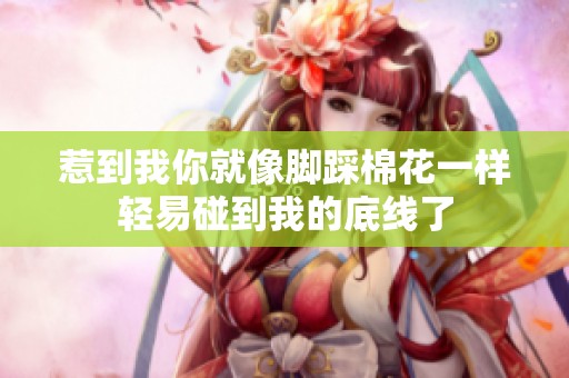 惹到我你就像脚踩棉花一样轻易碰到我的底线了