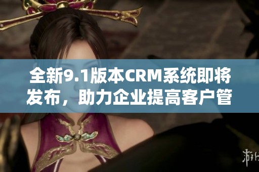 全新9.1版本CRM系统即将发布，助力企业提高客户管理效率