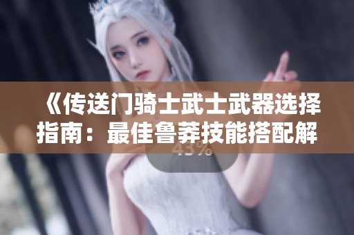 《传送门骑士武士武器选择指南：最佳鲁莽技能搭配解析》