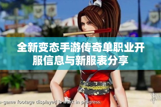 全新变态手游传奇单职业开服信息与新服表分享