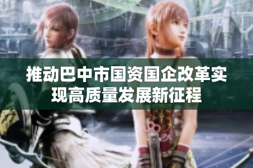 推动巴中市国资国企改革实现高质量发展新征程