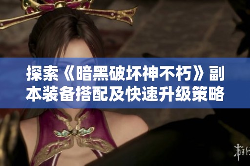 探索《暗黑破坏神不朽》副本装备搭配及快速升级策略