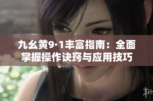 九幺黄9·1丰富指南：全面掌握操作诀窍与应用技巧