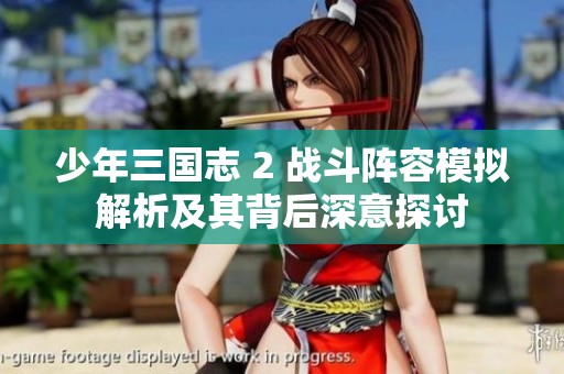 少年三国志 2 战斗阵容模拟解析及其背后深意探讨