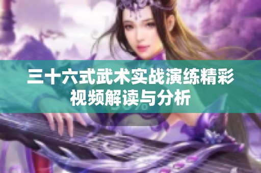 三十六式武术实战演练精彩视频解读与分析