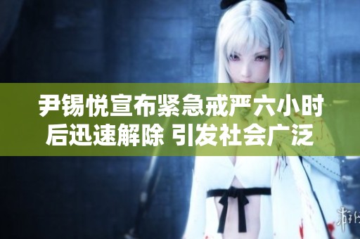 尹锡悦宣布紧急戒严六小时后迅速解除 引发社会广泛关注