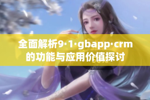 全面解析9·1·gbapp·crm的功能与应用价值探讨