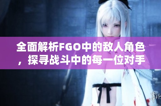 全面解析FGO中的敌人角色，探寻战斗中的每一位对手