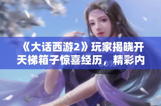 《大话西游2》玩家揭晓开天梯箱子惊喜经历，精彩内容不容错过！