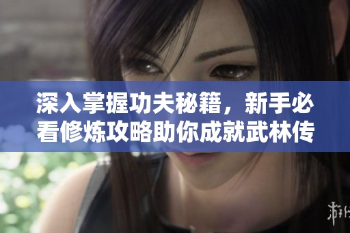 深入掌握功夫秘籍，新手必看修炼攻略助你成就武林传奇
