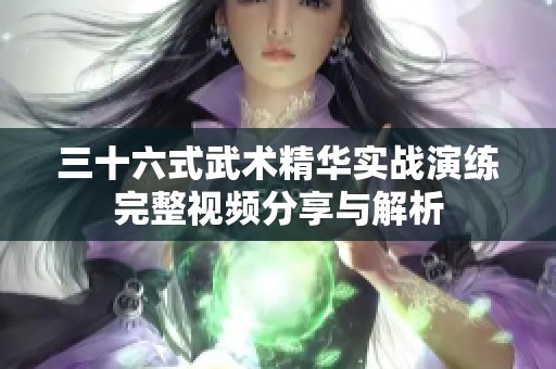 三十六式武术精华实战演练完整视频分享与解析